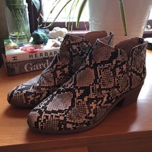 Express Snakeskin Booties